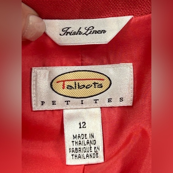 NWT Talbots Linen Blazer Womens Size
12P Petite Coral Business Layer Breathable - Picture 2 of 11